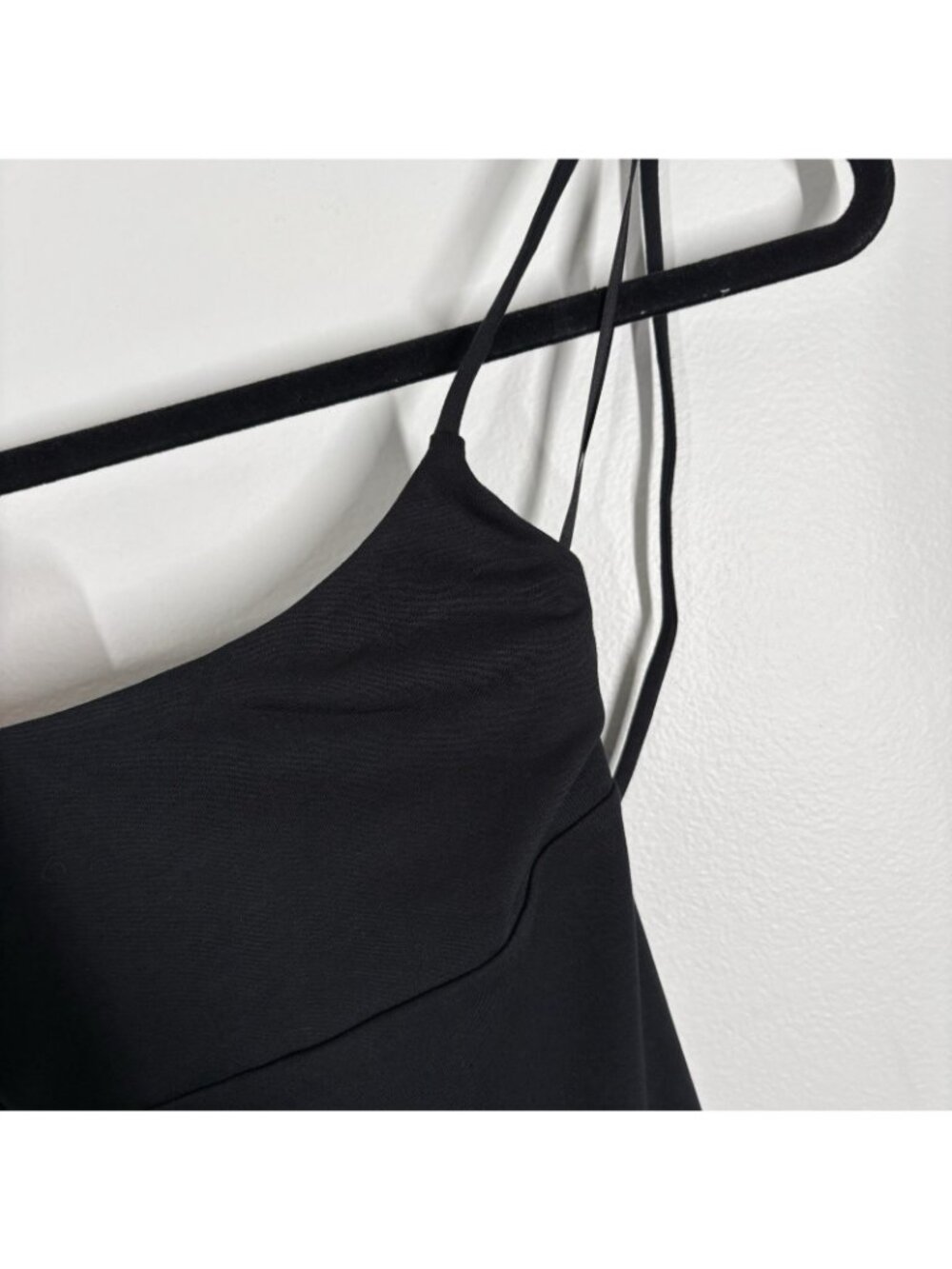Aritzia Wilfred Sz 2XS Black Strappy Drapey Jersey Midi Dreamweaver Dress NWOT - Picture 8 of 13